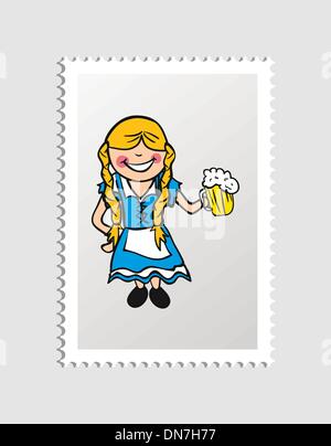 Deutsche Cartoon Person Freimarke Stock Vektor