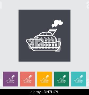 Schiff-flach-Symbol. Stock Vektor