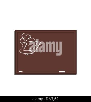 Schule-Tafel mit Glocken isoliert auf weißem Hintergrund Stock Vektor