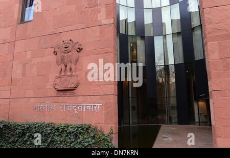 Berlin, Deutschland. 18. Dezember 2013. Der indischen Botschaft in Berlin, Deutschland, 18. Dezember 2013. Foto: Jens Kalaene/Dpa/Alamy Live News Stockfoto