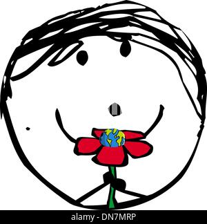 Glückliches Kind grün Stock Vektor