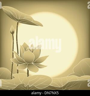 Oriental Mid Autumn Festival Lotusblüte Stock Vektor
