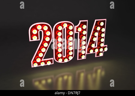 Neujahr 2014 Ligt board Stockfoto