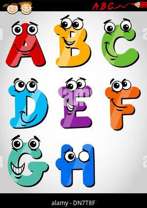 lustige Buchstaben Alphabet Cartoon illustration Stock Vektor