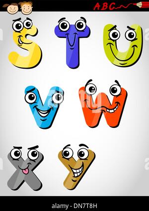 Comic-Buchstaben Alphabet Cartoon illustration Stock Vektor