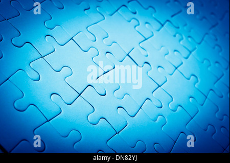 fertige Jigsaw Puzzle, leere Stücke Stockfoto