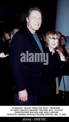 27. Januar 1999 - K14622AR: '' BLAST FROM THE PAST"PREMIERE beim SONY LINCOLN SQUARE THEATER, NYC. 01/27/99.CHRISTOPHER WALKEN UND SISSY SPACEK. ANDREA RENAULT / 1999 (Kredit-Bild: © Globe Photos/ZUMAPRESS.com) Stockfoto