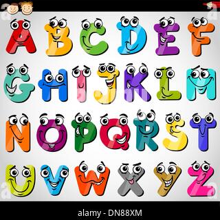 Großbuchstaben-Alphabet Cartoon illustration Stock Vektor