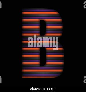 Halloween-Alphabets Streifen Schwarz Orange lila Vektor Stock Vektor