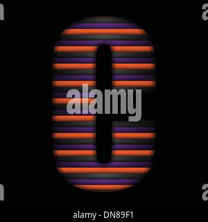 Halloween-Alphabets Streifen Schwarz Orange lila Vektor Stock Vektor