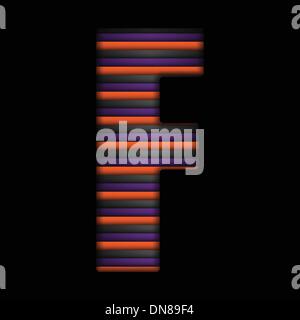 Halloween-Alphabets Streifen Schwarz Orange lila Vektor Stock Vektor