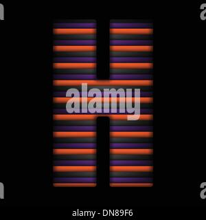 Halloween-Alphabets Streifen Schwarz Orange lila Vektor Stock Vektor