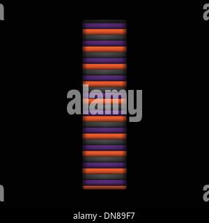 Halloween-Alphabets Streifen Schwarz Orange lila Vektor Stock Vektor