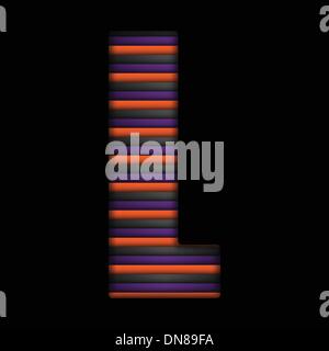 Halloween-Alphabets Streifen Schwarz Orange lila Vektor Stock Vektor