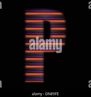 Halloween-Alphabets Streifen Schwarz Orange lila Vektor Stock Vektor