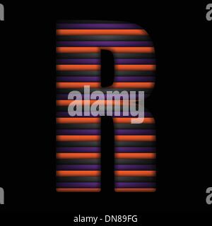 Halloween-Alphabets Streifen Schwarz Orange lila Vektor Stock Vektor