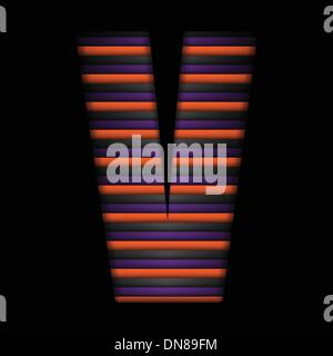 Halloween-Alphabets Streifen Schwarz Orange lila Vektor Stock Vektor