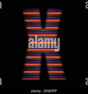 Halloween-Alphabets Streifen Schwarz Orange lila Vektor Stock Vektor