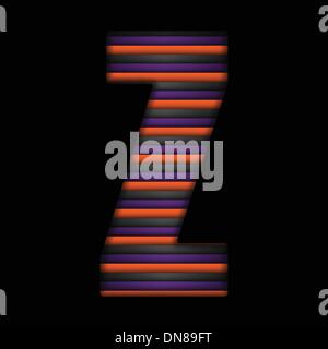 Halloween-Alphabets Streifen Schwarz Orange lila Vektor Stock Vektor