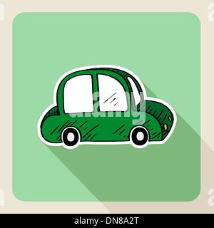 Hand gezeichnet grünes Auto Vermietungskonzept Stock Vektor