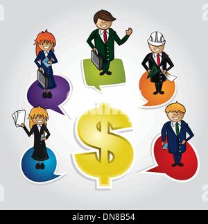 Teamarbeit Geld soziale Geschäftsleute Stock Vektor