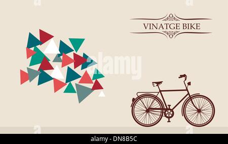 Retro-Hipster-Fahrrad mit geometrischen Elementen. Stock Vektor