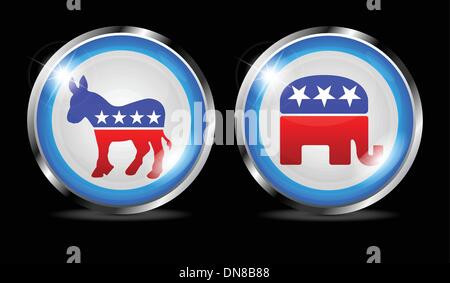 demokratischen und republikanischen Vektor Stock Vektor