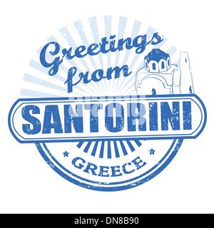 Grüße aus Santorini Stempel Stock Vektor