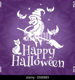Happy Halloween Vektor Grußkarte Stock Vektor