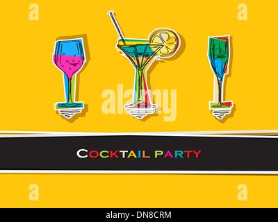 Cocktail-Party-Karte Stock Vektor