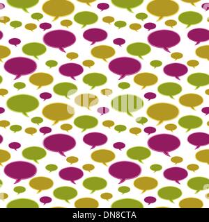 Violett, grün und gelb Sprechblasen Hintergrund Stock Vektor