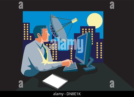 Geschäftsmann Computer eingeben Stock Vektor