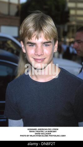 9. August 2001 - K22654MR: AMERICAN PIE 2 Prem. MANN-THEATER, LA 08/06/2001.DAVID GALLAGER. MILAN RYBA / 2001 (Kredit-Bild: © Globe Photos/ZUMAPRESS.com) Stockfoto