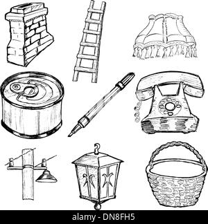 Satz der Heimat Verwandte illustration Stock Vektor