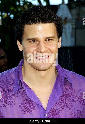 22. Juli 2002 - K25637EG: AUSTIN POWERS IN GOLDSTÄNDER. UNIVERSAL AMPHITHEATER, UNIVERSAL CITY, CA 07/22/2002.DAVID BOREANAZ. ED GELLER / 2002 (Kredit-Bild: © Globe Photos/ZUMAPRESS.com) Stockfoto