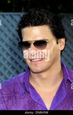 22. Juli 2002 - K25637EG: AUSTIN POWERS IN GOLDSTÄNDER. UNIVERSAL AMPHITHEATER, UNIVERSAL CITY, CA 07/22/2002.DAVID BOREANAZ. ED GELLER / 2002 (Kredit-Bild: © Globe Photos/ZUMAPRESS.com) Stockfoto