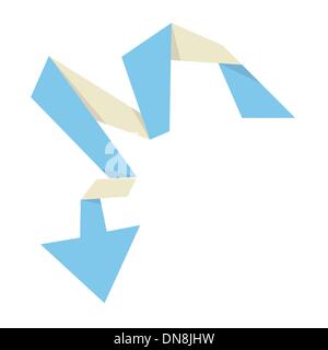 Der blaue Pfeil nach unten Stock Vektor