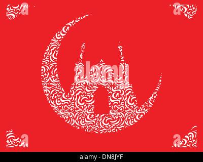 Ramadan & Eid Mubarak Gruß Stock Vektor