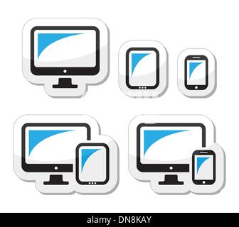 Computer, Tablet, Smartphone-Vektor-Icons set Stock Vektor