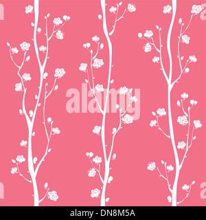 Oriental Plum Blossom nahtlose Muster Stock Vektor