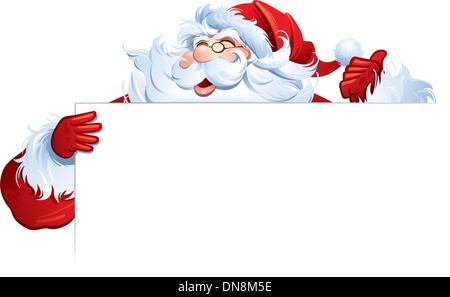 Santa Claus Holding leere Zeichen Stock Vektor