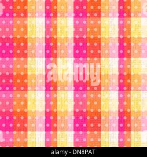 nahtlose abstrakte Plaid mit Polka Textur Hintergrund überprüfen Stock Vektor