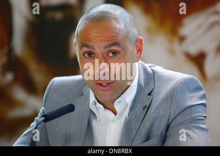 Britische Schwergewichtsboxer Tyson Fury besucht eine Pressekonferenz zu seinem bevorstehenden Kampf gegen David Haye zu verkünden Stockfoto