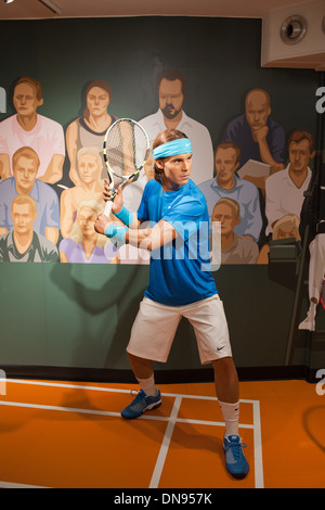 Rafael Nadal Wachsfigur bei Madame Tussauds Amsterdam, Holland, Niederlande. Stockfoto