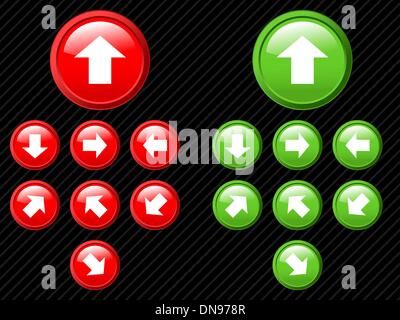 Auflistung der Vektorpfeile unterschiedlicher Richtungen. Leicht zu Edi Stock Vektor