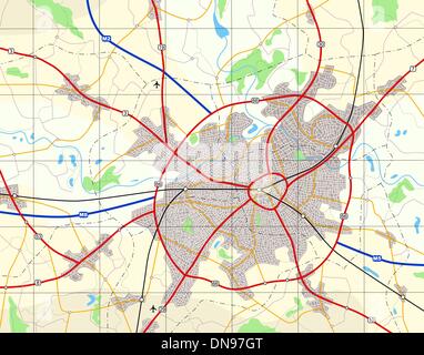 Generische Stadtplan Stock Vektor