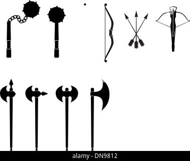 Mittelalterliche Waffen Set Stock Vektor