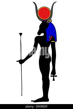 Gott des alten Ägypten - Hathor - Vektor Stock Vektor