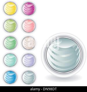 abgerundete Buttons in Pastell Tönung Stock Vektor