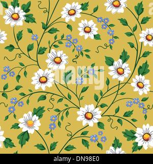 Nahtlose Daisy Vektormuster Stock Vektor